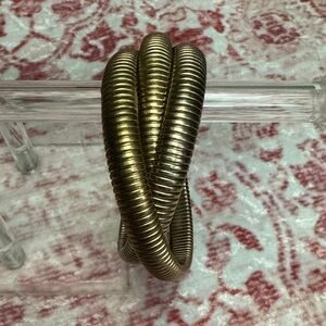 Classic Coil-Texture Stackable Bangle Bracelet Set in Antique Gold